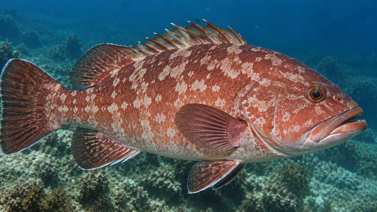 A red grouper over hard bottom