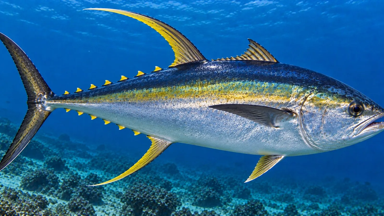 A yellowfin tuna